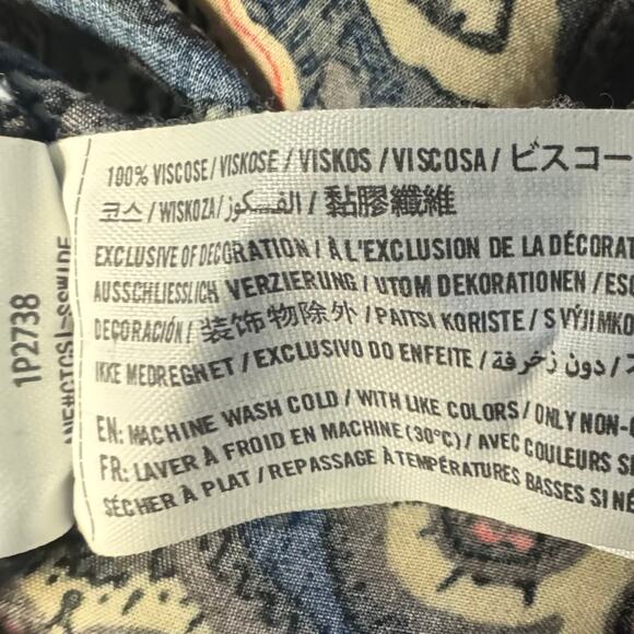 Abercrombie & Fitch Romper Women L 100% Viscose V-Neck Bell Sleeve Boho Blue - Picture 7 of 7